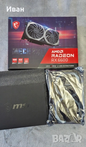 MSI RX 6600 MECH 2X 8GB – Обслужена / Отлично състояние, снимка 2 - Видеокарти - 54651535