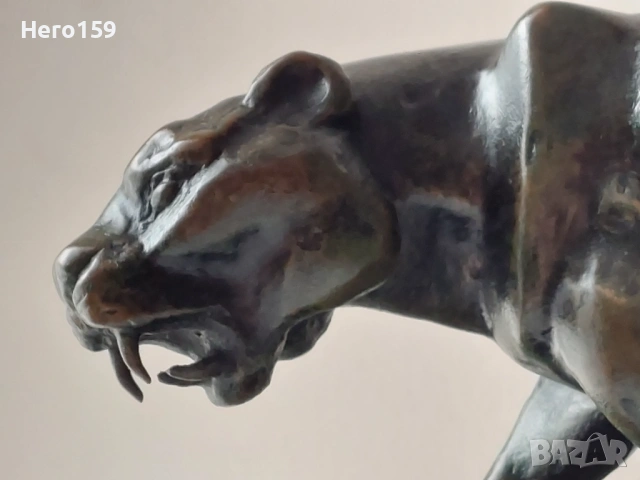 WMF-Посребрена фигура на куче 1910-1925 год.Прекрасна авторска бронзова фигура''ПАНТЕРА'', снимка 13 - Антикварни и старинни предмети - 54613918