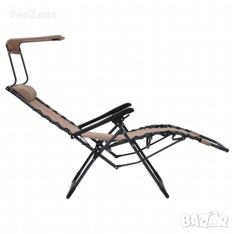 Сгъваем градински шезлонг с нулева гравитация и сенник – комфорт за пълна релаксация, снимка 10 - Градински мебели, декорация  - 54096677