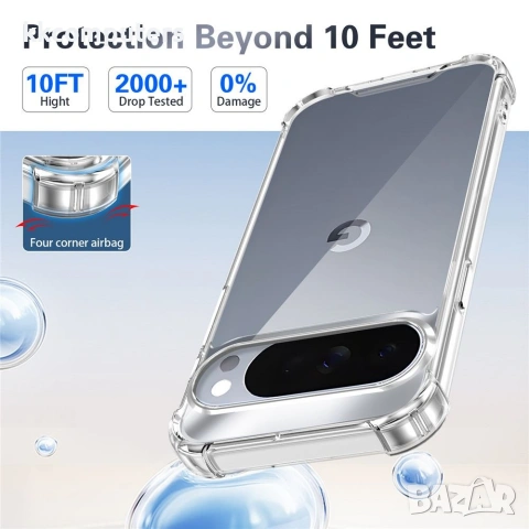 Google Pixel 10 Pro XL Калъф - TPU+PC, Анти-жълтеене, Въздушни възглавници, Прозрачен, снимка 2 - Калъфи, кейсове - 55119084
