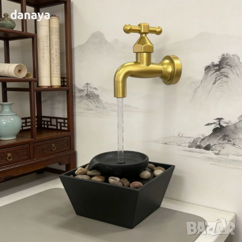 6548 Декоративен LED фонтан Чешма с течаща вода и камъни, 29 см