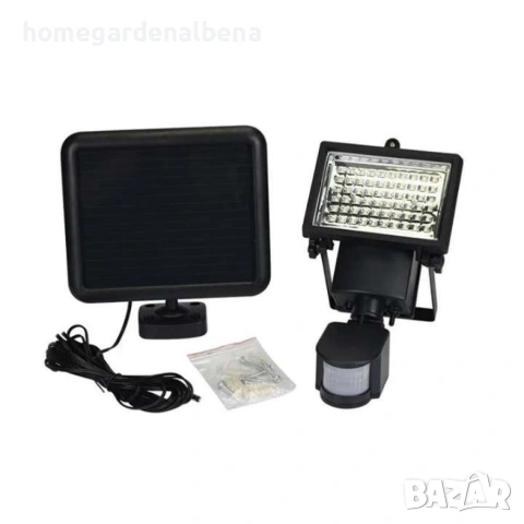 Соларен LED Прожектор с Датчик за Движение | Автономно Осветление, снимка 4 - Лед осветление - 54208823