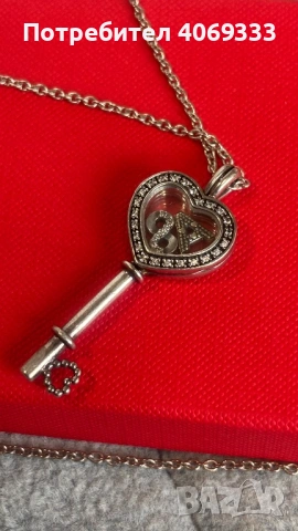 Pandora Сребърен синджир с висулка  925 77см- регулираща се дължина Гр София 