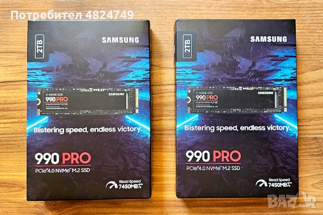 SAMSUNG 2TB PCIe 4.0 NVMe M.2 SSD 990 PRO ⨯ 2, снимка 3 - Твърди дискове - 54509724