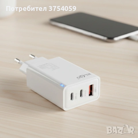 Адаптер - Зарядно устройство KL GO PD71 65W, бързо зареждане, 5 порта, снимка 3 - Друга електроника - 55183760