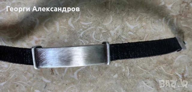 СТИЛНА УНИСЕКС СРЕБЪРНА ГРИВНА с ЕСТЕСТВЕНА КОЖА СРЕБРО 925 РЪЧНА ИЗРАБОТКА, снимка 5 - Гривни - 54903723