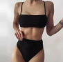 Черен бански с висока талия , снимка 1