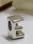 Pandora оригинален сребърен талисман буква Е, снимка 3