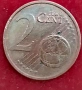 Два броя Немски монети от (1)и(2)Евро цента (2002г) със буквата (G) . , снимка 3