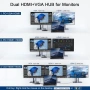 USB докинг станция Giq USB C Hub USB 3.0 към Dual HDMI VGA адаптер за три дисплея и монитори , снимка 3