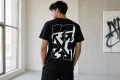 Мъжка тениска Off-White (Virgil Abloh) — черна с  голямо „Arrows" лого на гърба, regular fit, снимка 2