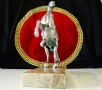 Калаена статуетка,фигура изправен Кон,мрамор. , снимка 3
