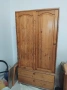 Двукрилен гардероб ,масив с плъзгащи врати , надстройка и чекмеджета,, снимка 1
