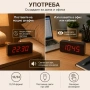 Настолен електронен дигитален светещ часовник термометър на ток стая, снимка 6