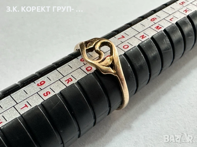 Златен дамски пръстен 14K – 1,59 гр., размер 56, снимка 4 - Пръстени - 54942558