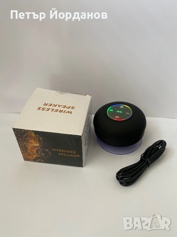 Водоустойчива Bluetooth колонка за баня с вендуза и RGB светлини, снимка 2 - Тонколони - 54080452