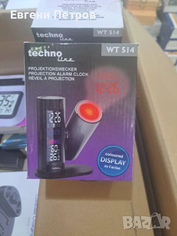 проекционен будилник с метеорологична станция, модел Technoline WT 514