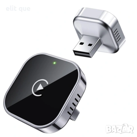 Безжичен адаптер Wireless CarPlay & Android Auto – Plug & Play, Bluetooth 5.0, USB/USB-C