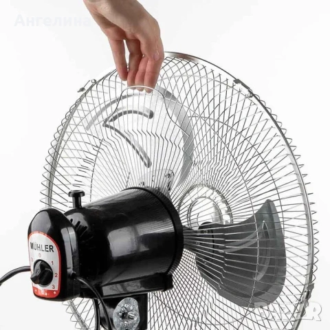 Вентилатор на стойка 16''Muhler FM-6136D 3in1, 50W, индустриален, на стойка, стена, под, снимка 8 - Вентилатори - 55129533