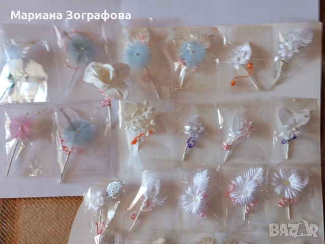 Ръчно изработени бутониери и декоративни цветя за сватби и празници, снимка 6 - Изкуствени цветя - 49163191
