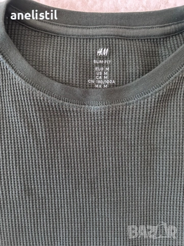 Оригинална блуза H&M Slim Fit – размер M – Цвят каки, снимка 2 - Ризи - 55070985