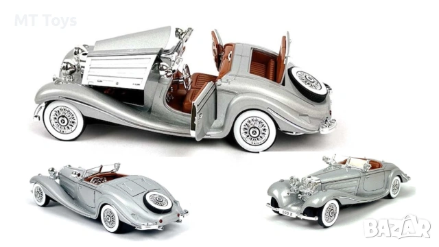 Метална кола Mercedes 500K - 1:24, снимка 2 - Коли, камиони, мотори, писти - 54825582