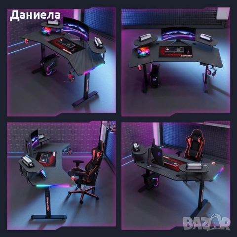 Ергономично геймърско бюро с регулируема височина , снимка 4 - Други стоки за дома - 54695125