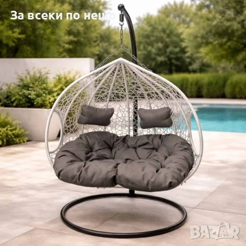 Висяща двойна люлка – кресло, модел 1144F Код P2426, снимка 3 - Градински мебели, декорация  - 54419628
