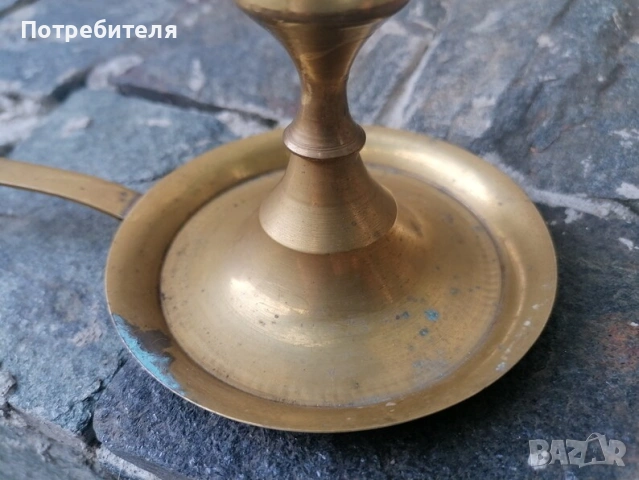 Месингов свещник , снимка 4 - Антикварни и старинни предмети - 54394474