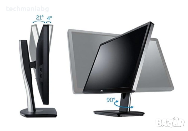 Професионални IPS монитори 23-24" – Dell и HP, Full HD и 1920x1200, без ШИМ, снимка 3 - Монитори - 54925164