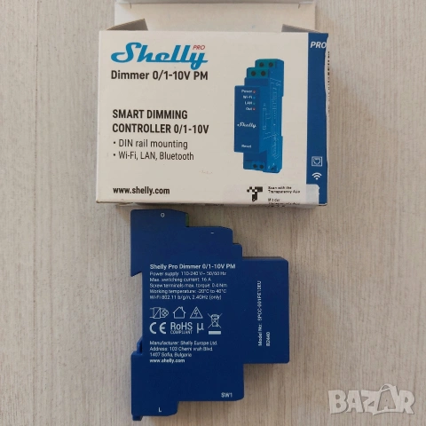Shelly Pro Dimmer 0/1-10V PM | Професионален LAN/Wi-Fi Димер с Енергомер | DIN шина, снимка 3 - Друга електроника - 54033784