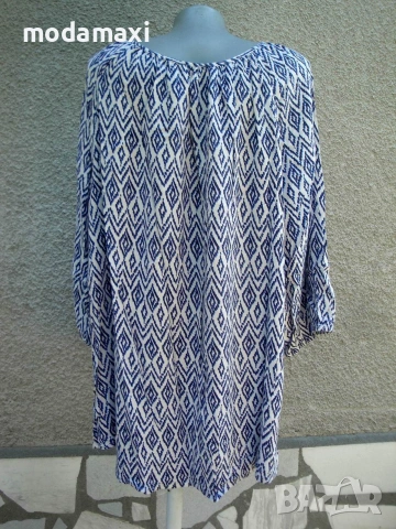 4XL Нова туника Avella  в синьо и бяло , снимка 4 - Туники - 55054295