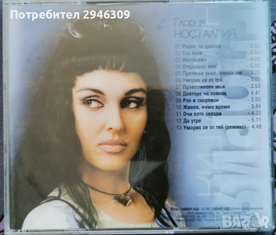 Глория - Носталгия(1997), снимка 2 - CD дискове - 54549802