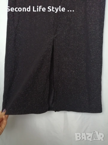 Дълга блестяща дамска рокля по тялото с кристали под бюста р-р M (EU 38), снимка 10 - Рокли - 54157735