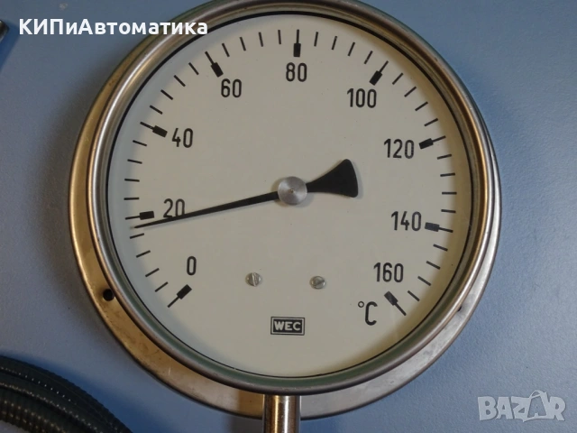 термометър биметален с капилярен датчик(сонда) WEC 3098/4 Ф160mm, 0/+160°C, снимка 2 - Резервни части за машини - 54205425