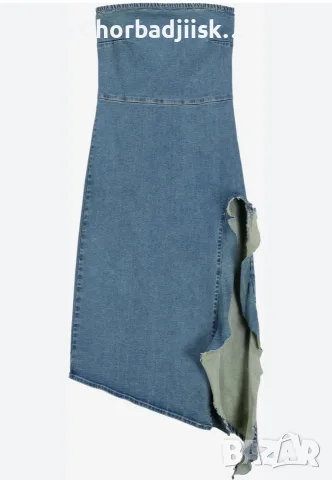 Дънкова рокля BERSHKA , снимка 3 - Рокли - 55320480