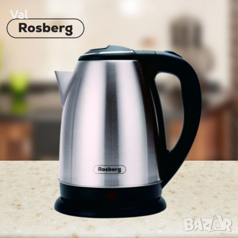 Електрическа кана Rosberg, 1800W, 1.8л., Корпус неръжд. стомана, Черен/ Сив Металик/ Червен металик, снимка 5 - Кани - 54922905
