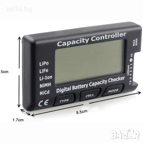 Дигитален тестер за батерии 18650 Li-Ion, LiPo, LiFe, NiMH, NiCd 2-7S с LCD дисплей 10441, снимка 9 - Друга електроника - 54694745