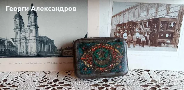 XIX-ти Век Старинна ОТОМАНСКА МЕТАЛНА Джобна ТАБАКЕРА за ТЮТЮН Османска Империя, снимка 4 - Антикварни и старинни предмети - 55420071