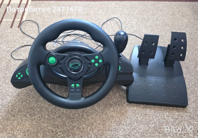 Геймърски волан с педали Esperanza Nitro EGW102 (за PC / PS3) ново , снимка 3 - Аксесоари - 54980678