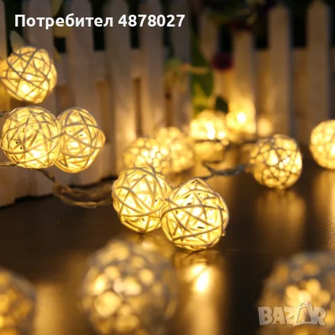 Коледни лампички декорация – крушки с батерии 10 броя "1 цвят ,като на снимките", снимка 8 - Декорация за дома - 55553689