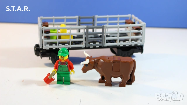 Лего Син Товарен Влак 60052 Lego City Blue Cargo Train, снимка 6 - Конструктори - 54720641