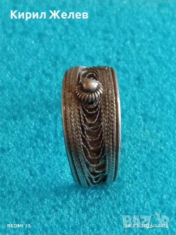 Сребърен пръстен филигранна изработка с гранулация възрожденски стил 41153, снимка 5 - Пръстени - 54005465