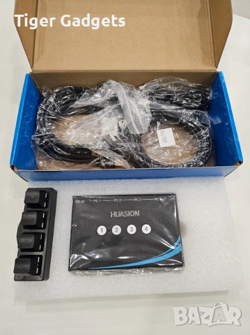 Huasion USB 3.0 Switch – 4 компютъра към 4 USB устройства + аудио (с липсваща инструкция), снимка 6 - Друга електроника - 54422124