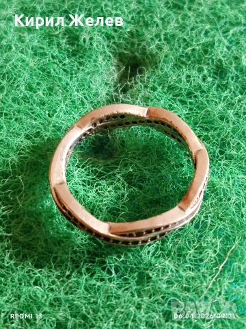 Сребърен пръстен с ювелирно фасетирани кристали майстоска изработка 42498, снимка 4 - Пръстени - 54104491