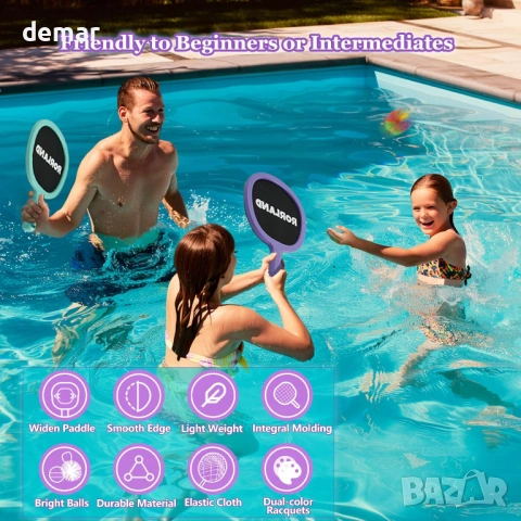 Комплект от 2 ракети и 4 меки топки, комплект за бадминтон, за всички възрасти, снимка 8 - Други спортове - 54065918