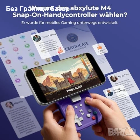 Нов abxylute M4 Bluetooth гейминг контролер Turbo за телефон мобилен геймпад MagSafe Android iPhone, снимка 2 - Аксесоари - 54128953