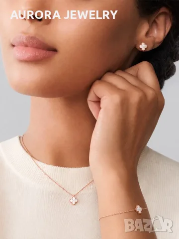 Van Cleef & Arpels VCA Rose Gold Mother of Pearl Sweet Alhambra Дамска Гривна, снимка 4 - Гривни - 55571943