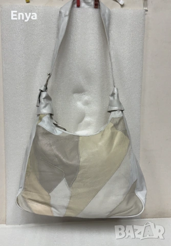 Дамска чанта за през рамо - цвят бежово-бяло, снимка 3 - Чанти - 54149218