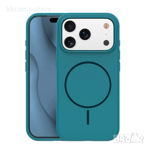 Кейс Silicone Thin Mag за iPhone 17 (6.3), тюркоазен и Протектор